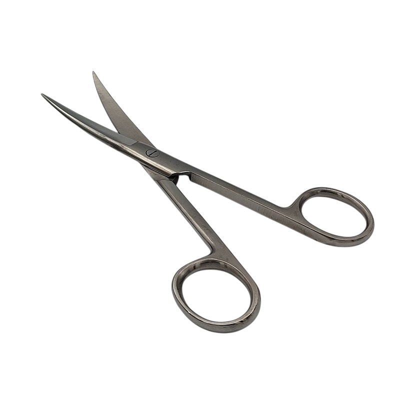 Ножиці операційні, вертикально-зігнуті, гострокінцеві, 140 мм